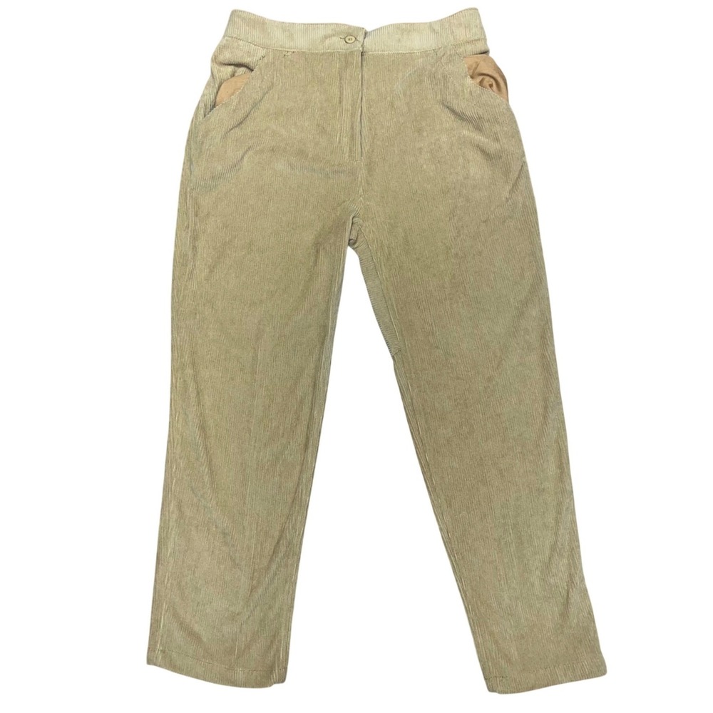 HUNTER & BROWN | Womens XL | Tan Corduroy High Rise Pants | Elastic‎ Waist